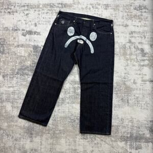 Authentic Bape 2000’s Baby Milo Sad Face Baggy Jeans 36